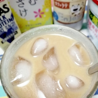 アイス☆甘酒プロテインカフェラテ♪
